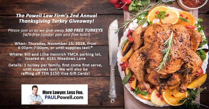 The Powell Law Firm\u2019s 2nd Annual Thanksgiving Turkey Giveaway | La ...