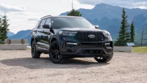 Ford Explorer ST SUV Seen In Front Of Mountain Hinton^ Alberta / Canada