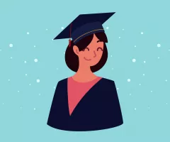 graduation-animation-with-woman-graduated-sbi-350472198
