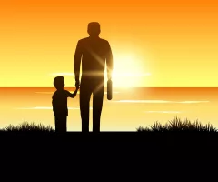 happy-fathers-day-background-with-silhouette-sbi-300335337