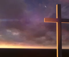 wooden-cross-in-night-made-in-3d-software