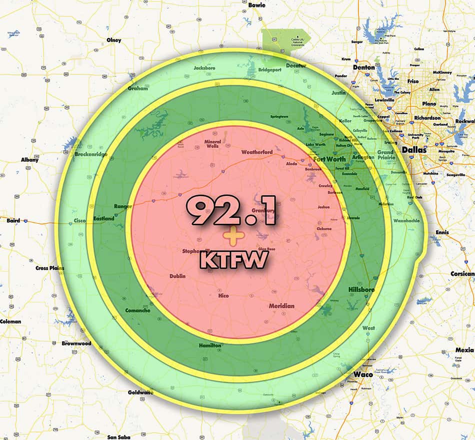 Ktfw coverage map 95 9 the ranch kfwr