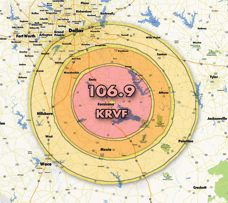 Krvf coverage map 95 9 the ranch kfwr