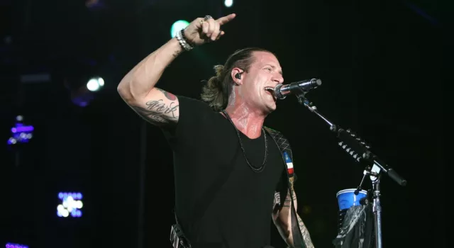 Tyler Hubbard of Florida Georgia Line performs during the 'Kick The Dust Up' Tour at Vanderbilt Stadium on July 11^ 2015 in Nashville^ Tennessee.