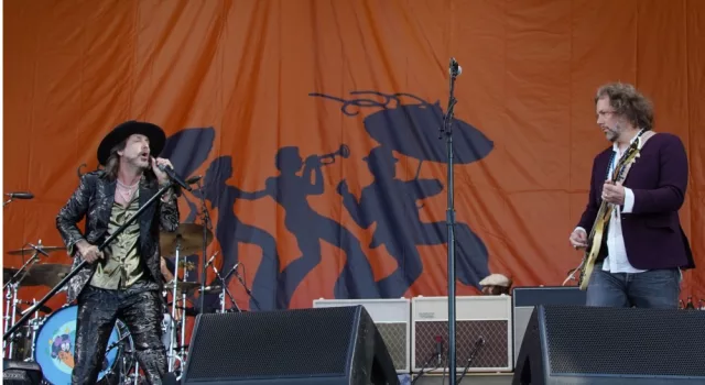 Chris and Rich Robinson of the Black Crowes performs at the 2022 New Orleans Jazz and Heritage Festival. New Orleans^ LA USA