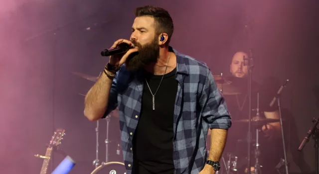 Jordan Davis performs at CMT's RAMJAM on June 3^ 2019 at TopGolf in Nashville^ Tennessee.