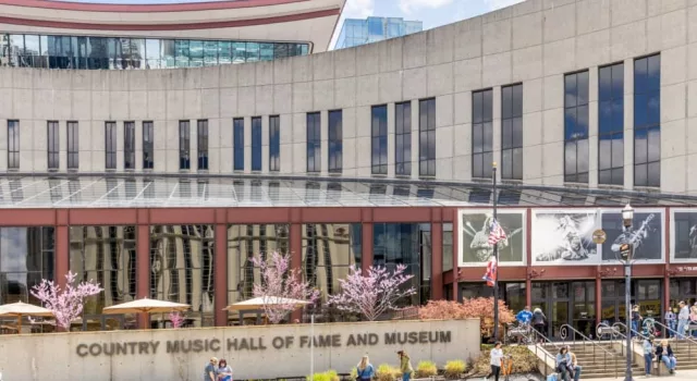 The Country Music Hall of Fame in downtown Nashville^ TN. NASHVILLE^ TN^ USA - MARCH 28^ 2021