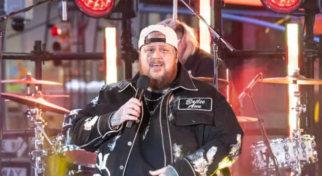 Jelly Roll performs on stage during 2024 New Year's celebration on Times Square in New York on December 31^ 2023.