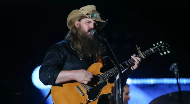 Chris Stapleton performs at the 2018 CMA Fest at Nissan Stadium on June 9^ 2018 in Nashville^ Tennessee.