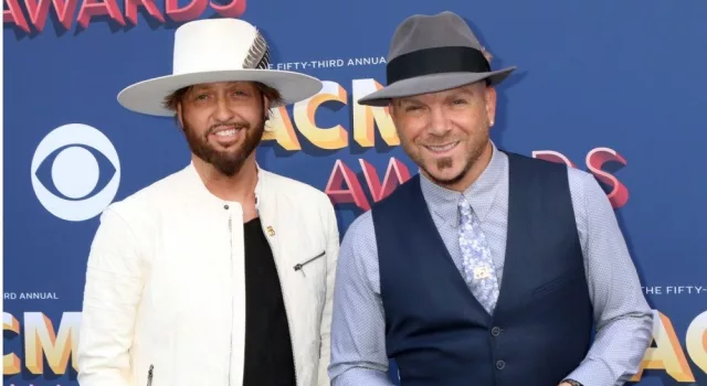 Preston Brust^ Chris Lucas^ LOCASH at the Academy of Country Music Awards 2018 at MGM Grand Garden Arena on April 15^ 2018 in Las Vegas^ NV