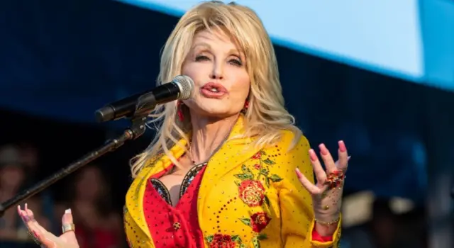Dolly Parton performs at The Newport Folk Festival in Rhode Island. Newport^ Rhode Island^ USA - July 27^2019