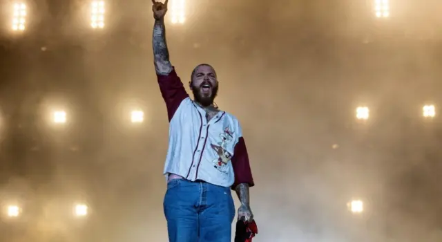 Post Malone at Rock in Rio at the Olympic Park. Rio de Janeiro^ Rio de Janeiro^ Brazil - September 3^ 2022. Singer Post Malone at Rock in Rio at the Olympic Park