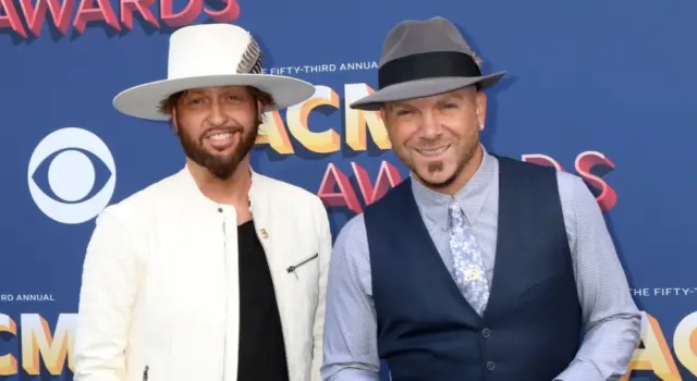 Preston Brust^ Chris Lucas^ LOCASH at the Academy of Country Music Awards 2018 at MGM Grand Garden Arena on April 15^ 2018 in Las Vegas^ NV