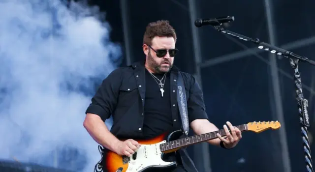 Randy Houser performs during Luke Bryan's 'Kick The Dust Up' Tour at Vanderbilt Stadium on July 11^ 2015 in Nashville^ Tennessee.