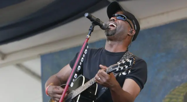 Hootie and the Blowfish lead singer Darius Rucker performs on stage at the 2010 New Orleans Jazz and Heritage Festival. New Orleans^ Louisiana - April 25^ 2010