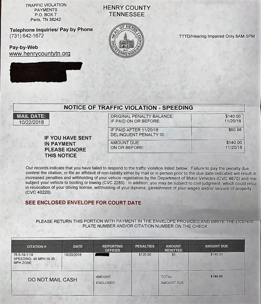 Scam Traffic Violation Letter Being Circulated In Henry County | WENK ...