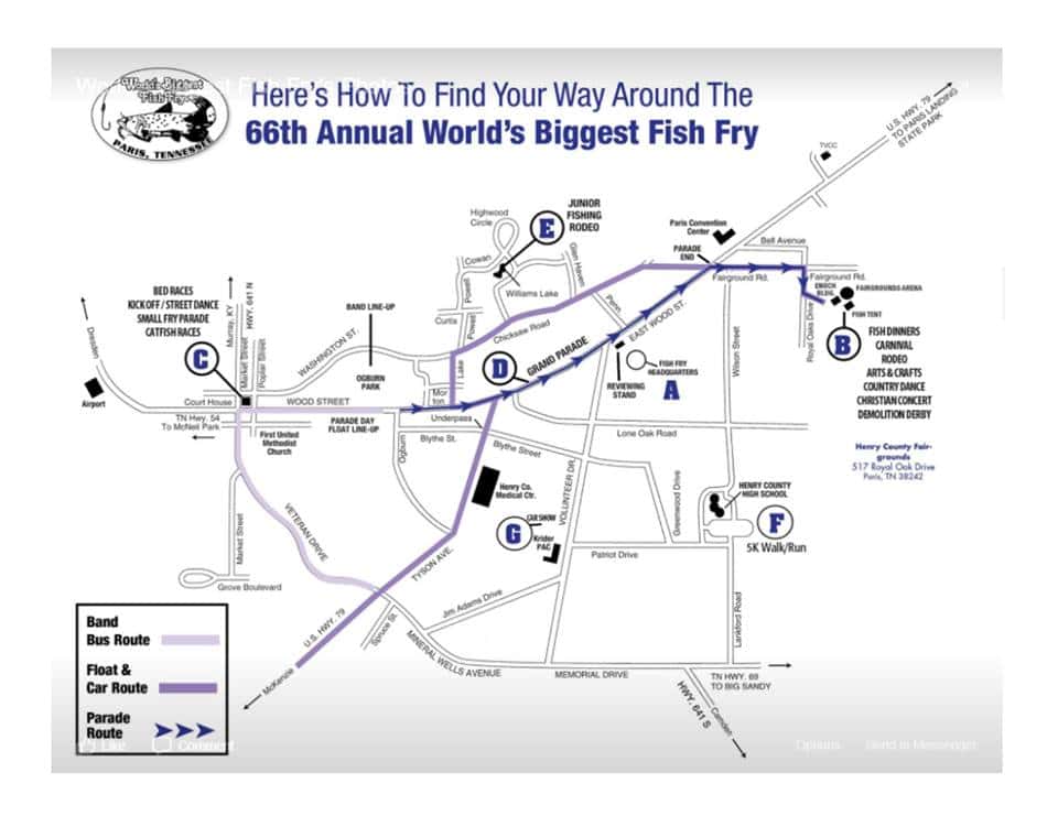 Map To World's Biggest Fish Fry Events WENKWTPR KFKQ