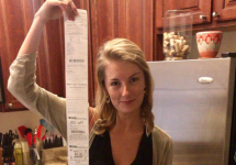 lady has 6 foot cvs receipt