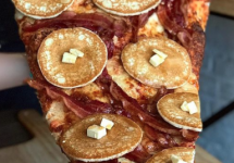 pancake bacon pizza