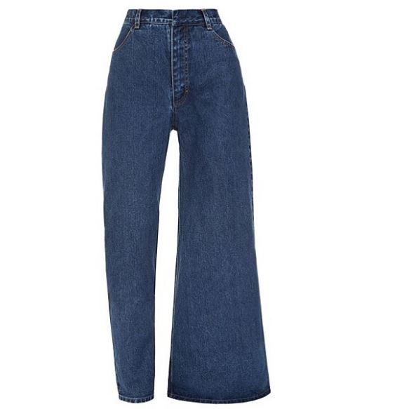 asymmetrical baggy jeans