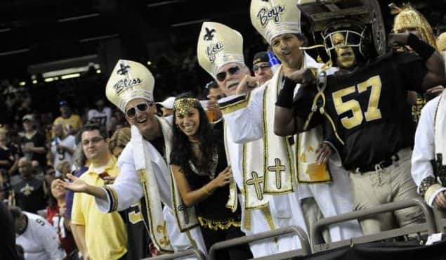 saints fans dressed up