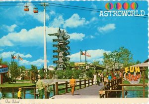 Fun Isald at Astroworld 1970s postcard