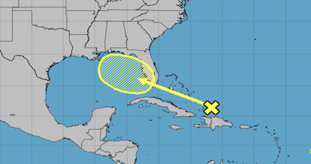Tropical disturbance near the bahamas could move into the Gulf of Mexico