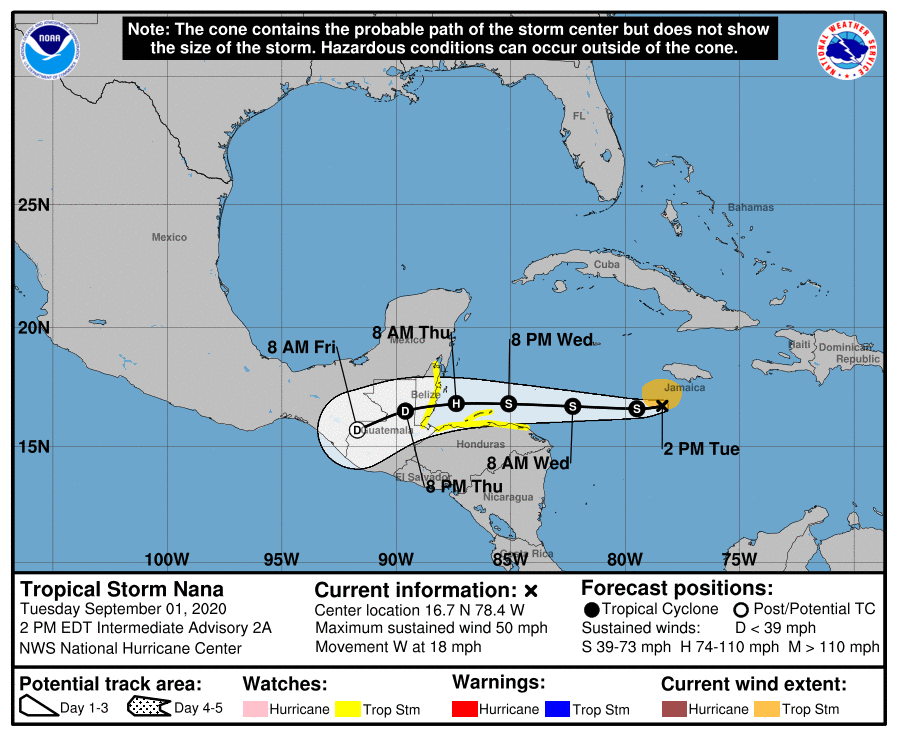 Tropical Storm Nana Forms 