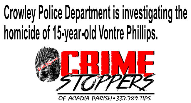 Crowley Police are Investigating the Homicide of 15-Year-Old Vontre ...