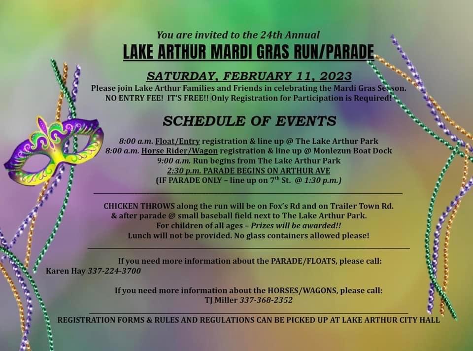 Lake Arthur Mardi Gras Big 102.1 KYBGFM