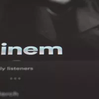 Close up of Eminem Spotify page