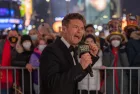 Ryan Seacrest is seen in Times Square during a New Year's Eve broadcast. NEW YORK^ N.Y. – December 31^ 2021