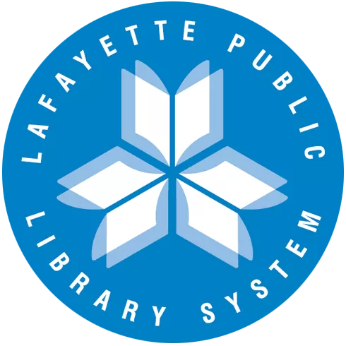 lafayette_public_library_round_logo_on_blue_background_2x2