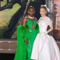 Cynthia Erivo and Ariana Grande at the premiere for Wicked at the Dorothy Chandler Pavilion. LOS ANGELES^ CA. November 09^ 2024