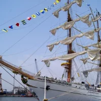 Mexican Navy Training High Mast Sailing Ship " ARM Cuauhtemoc BE-01 " docked at the port of Tanjung Priok^ North Jakarta^ Indonesia^ 2 September 2024