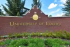 Red-brick sign marking the University of Idaho campus - Moscow^ Idaho^ USA