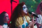 Chappell Roan performs for a huge crowd at Bonnaroo music festival Manchester^ Tennessee USA - 06-16-2024