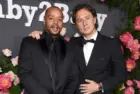 Donald Faison and Zach Braff arrives for Baby2Baby Annual Gala on November 12^ 2022 in West Hollywood^ CA
