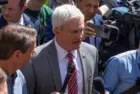 Republican member of the House of Representatives James Comer visited the tent camp on the George Washington University GWU^ DC^ USA - May 1st^ 2024 -