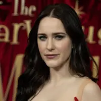 Rachel Brosnahan wearing dress by Georges Hobeika attends Amazon Prime Video's "The Marvelous Mrs. Maisel" Season 5 Premiere at The Standard Highline in New York on April 11^ 2023