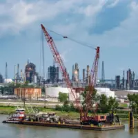 Plant at Mississippi river bank. Louisiana^ USA