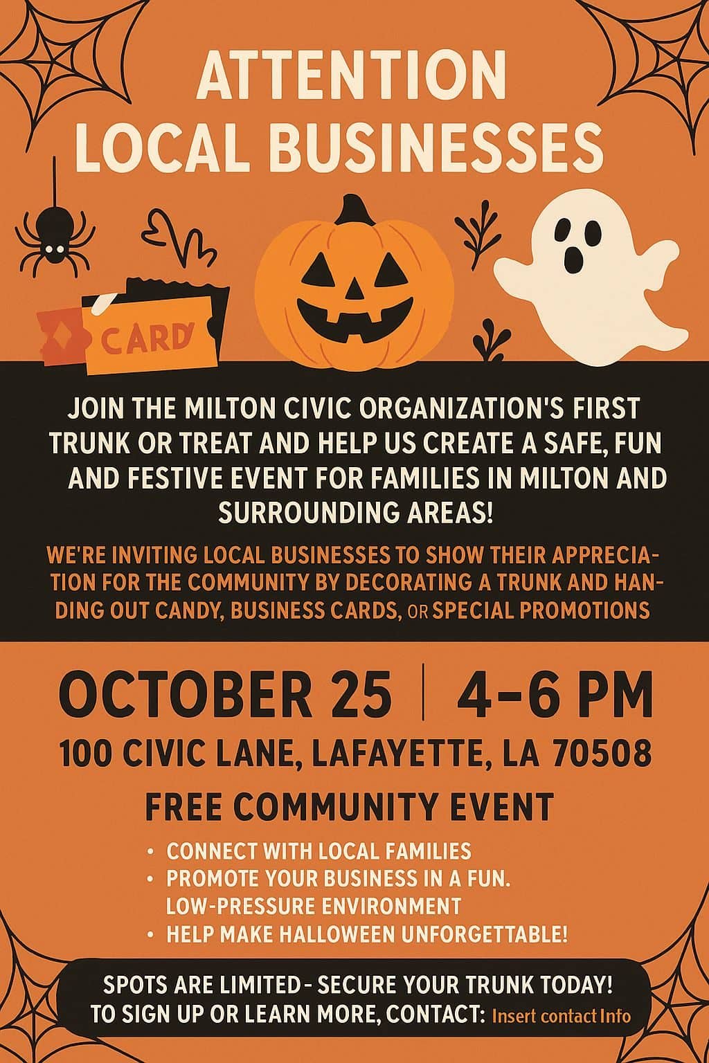 Milton Civic Organization Trunk or Treat