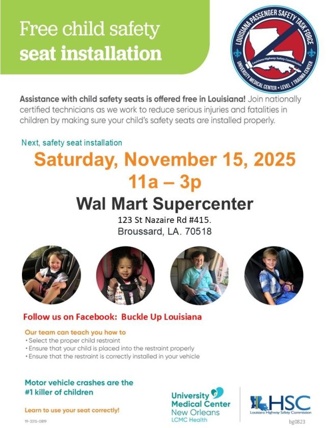 Free Child Safety Seat Installation Event