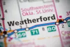 MAP featuring Weatherford. Oklahoma. USA