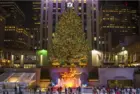 Ice skaters fill the skating rink under the Rockefeller Center Christmas tree^ a popular holiday tourist attraction in Midtown Manhattan.NEW YORK CITY - DECEMBER 10^ 2015