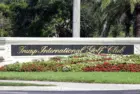 An Entrance to Trump International Golf Club in West Palm Beach^ Florida on April 25^ 2018. Trump International Golf Club is owned by President Donald J. Trump. WEST PALM BEACH^ FL^ USA - APRIL 25