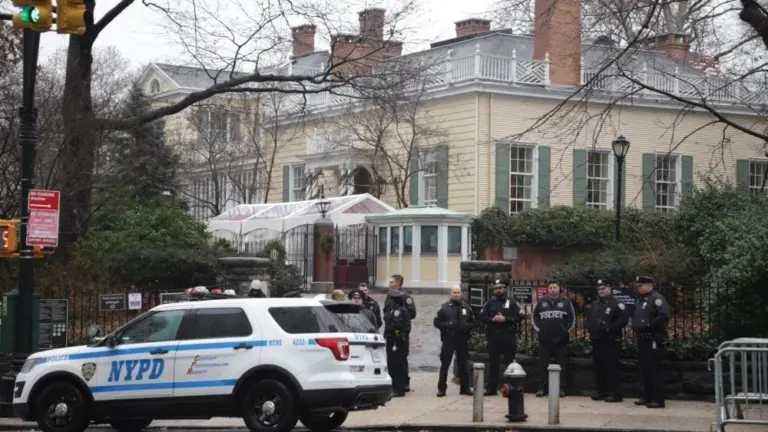 NYPD presence out front of Gracie Mansion in Manhattan New York^ NY - 12/16/2018: