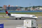 Air Canada Express plane seen at the tarmac of LaGuardia International Airport. LaGuardia Airport^ New York^ USA - August 8^ 2025