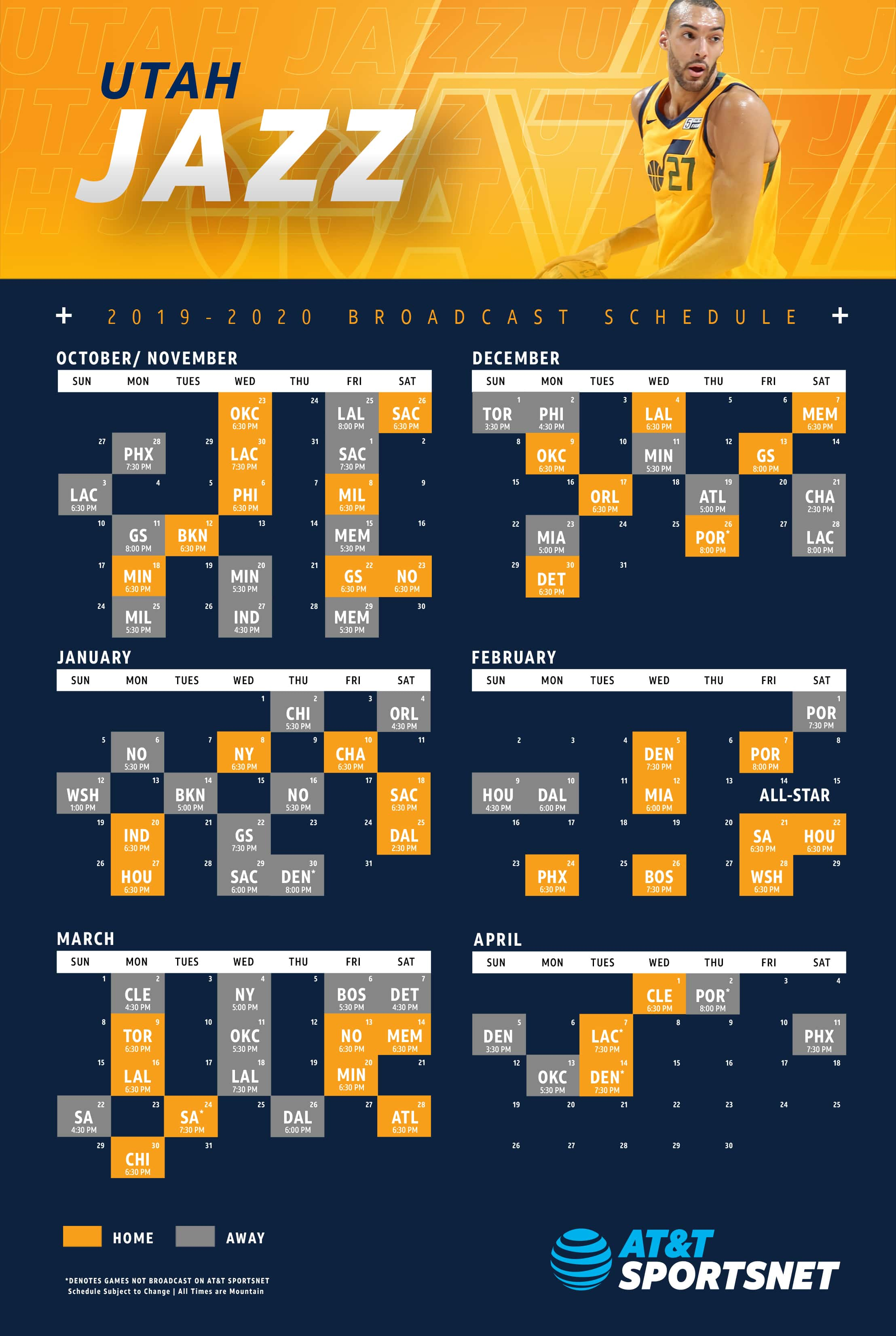 Utah Jazz Schedule Printable Printable World Holiday