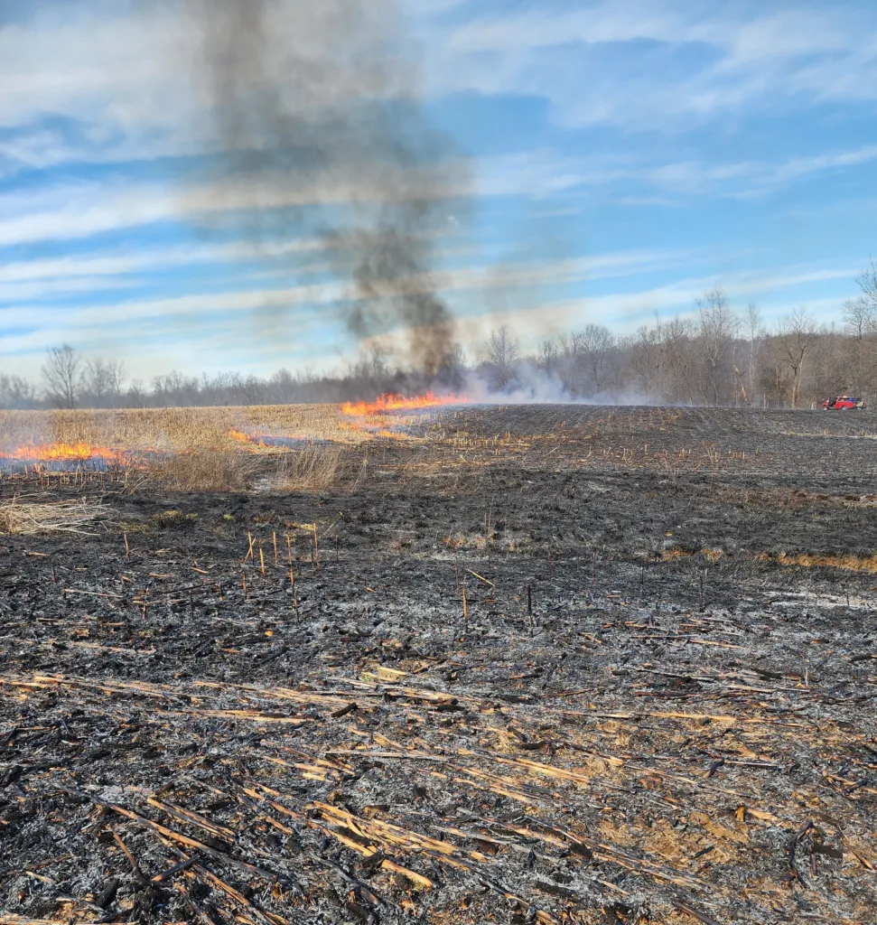 East Grayson, Clarkson Fire Departments battle huge field fire K105